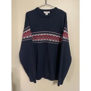 Retreat Sweater‎ Men XL Navy 30% Wool Grandpa Core Pullover Retro